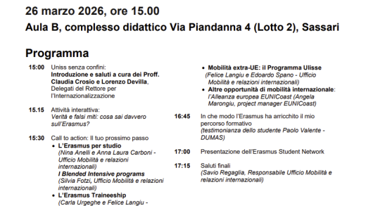 locandina evento Erasmus 26mar26